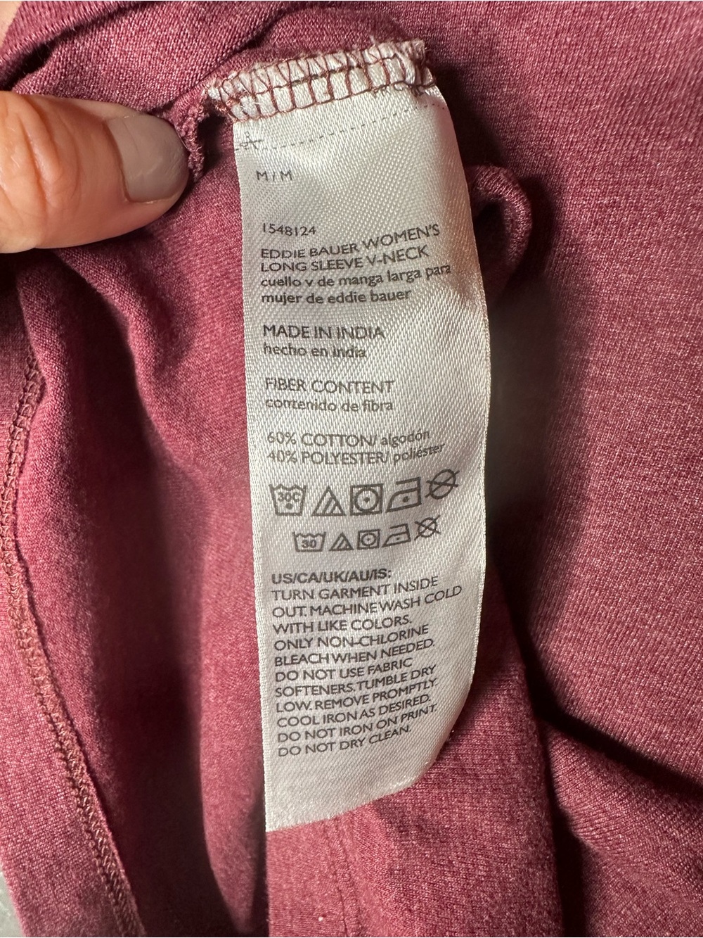 Eddie Bauer Brand - Women's V-Neck Long Sleeve Top - Burgundy - M - Picture 5 of 9